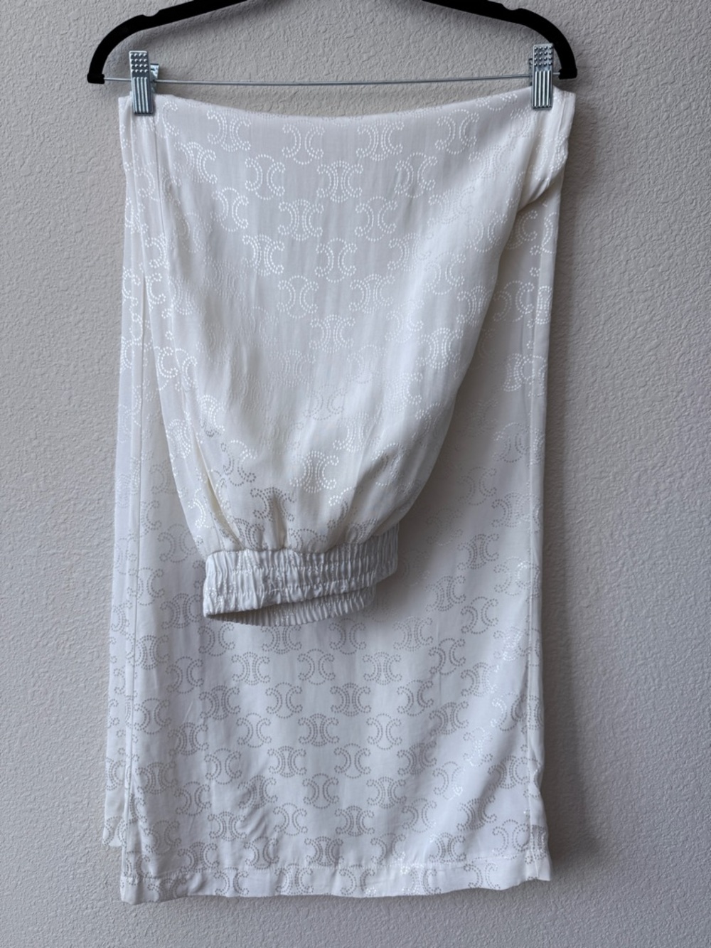 Celine Paris Triomphe Monogram Jacquard Wide Leg Pants Bridal Bride resort wear